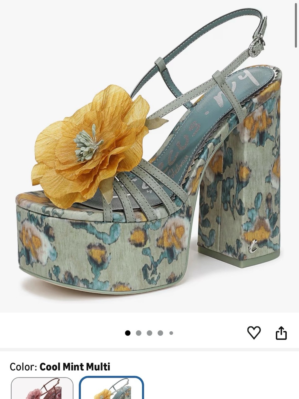Circus by Sam Edelman Cool Mint Multi Floral Platform Sandal